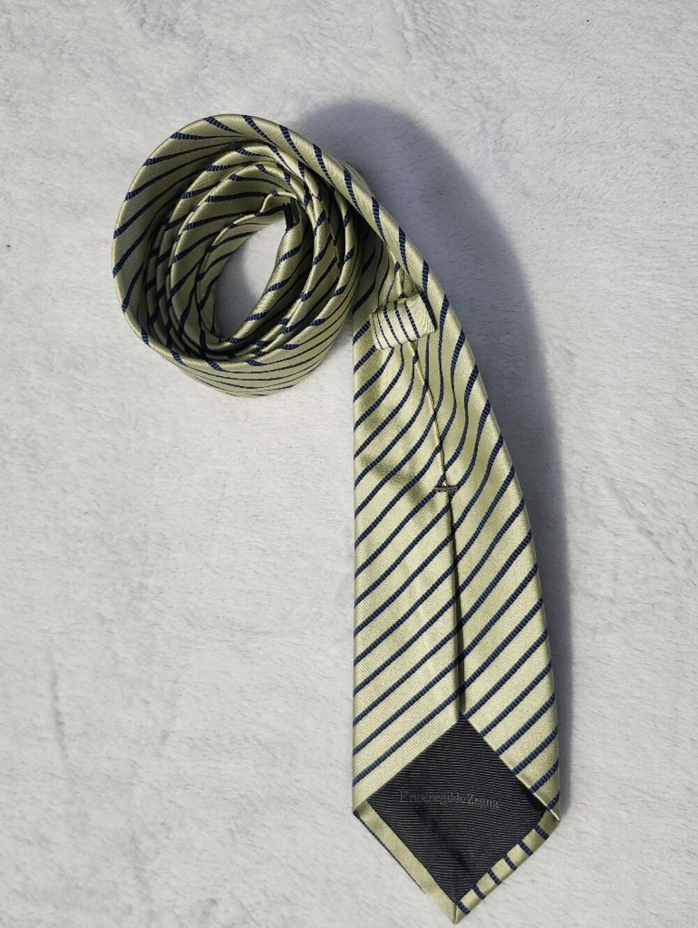 ERMENEGILDO ZEGNA‎ Cotton Silk Blend Tie Approximately 60"x 3.25"